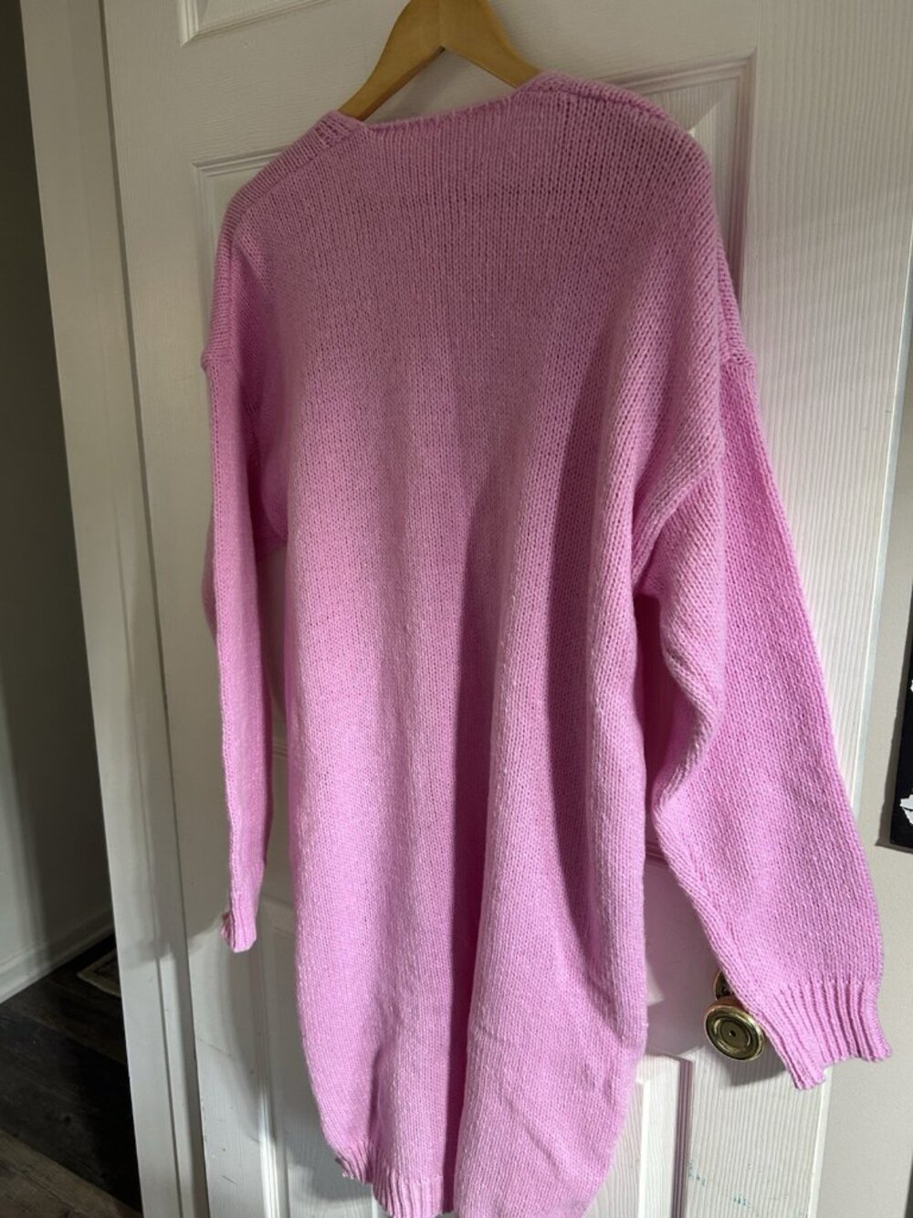 Pink Long Duster Cardigan Open Sweater Women's SZ XXL Chic Classy Unbranded - Picture 4 of 8
